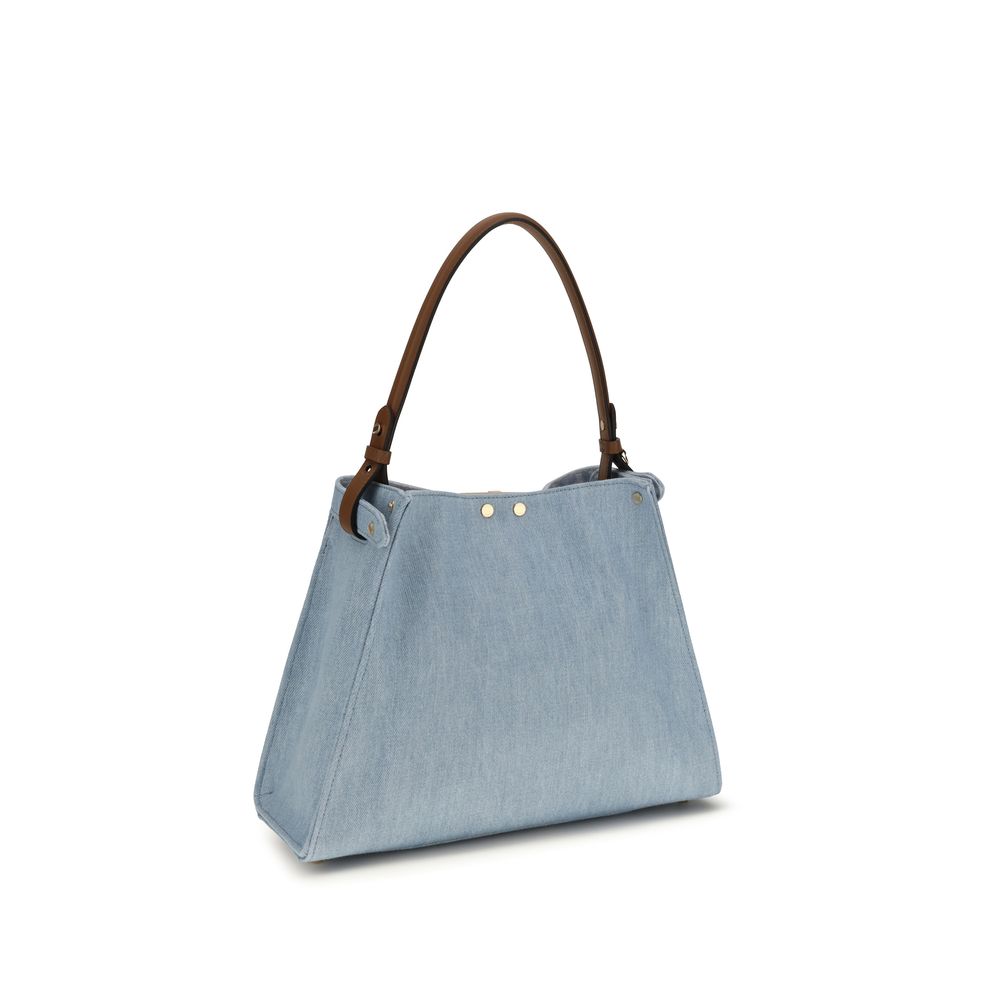 Fendi Way Medium Denim Shoulder Bag in Light Blue