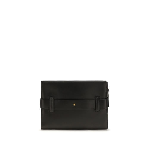 Balmain Anthem Leather Clutch Bag in Black