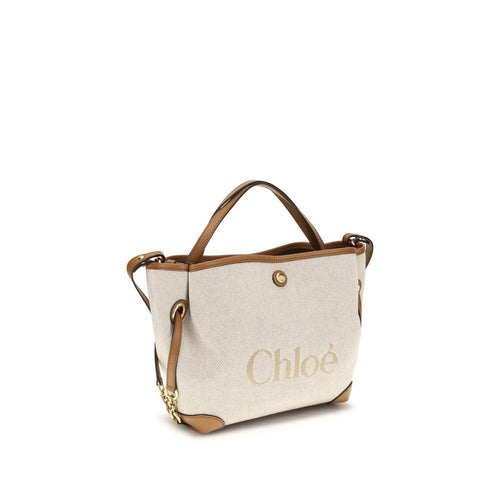 Chloé Clover Logo Canvas Handbag in Beige