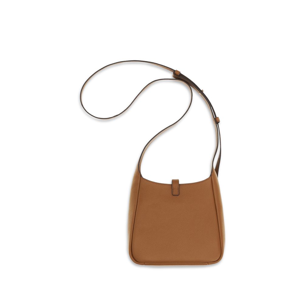 Tory Burch Miller Swing Pebbled Leather Crossbody Bag in Tan