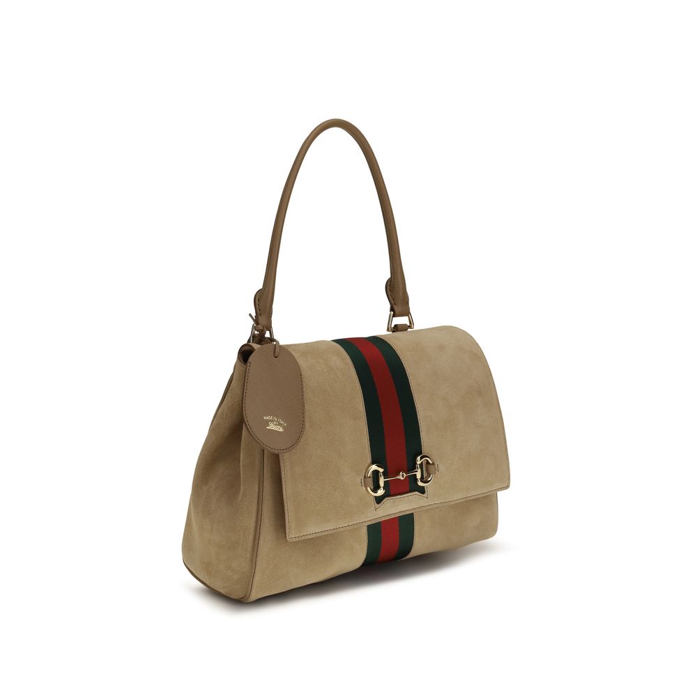 Gucci Paparazzo Suede Top Handle Bag in Beige