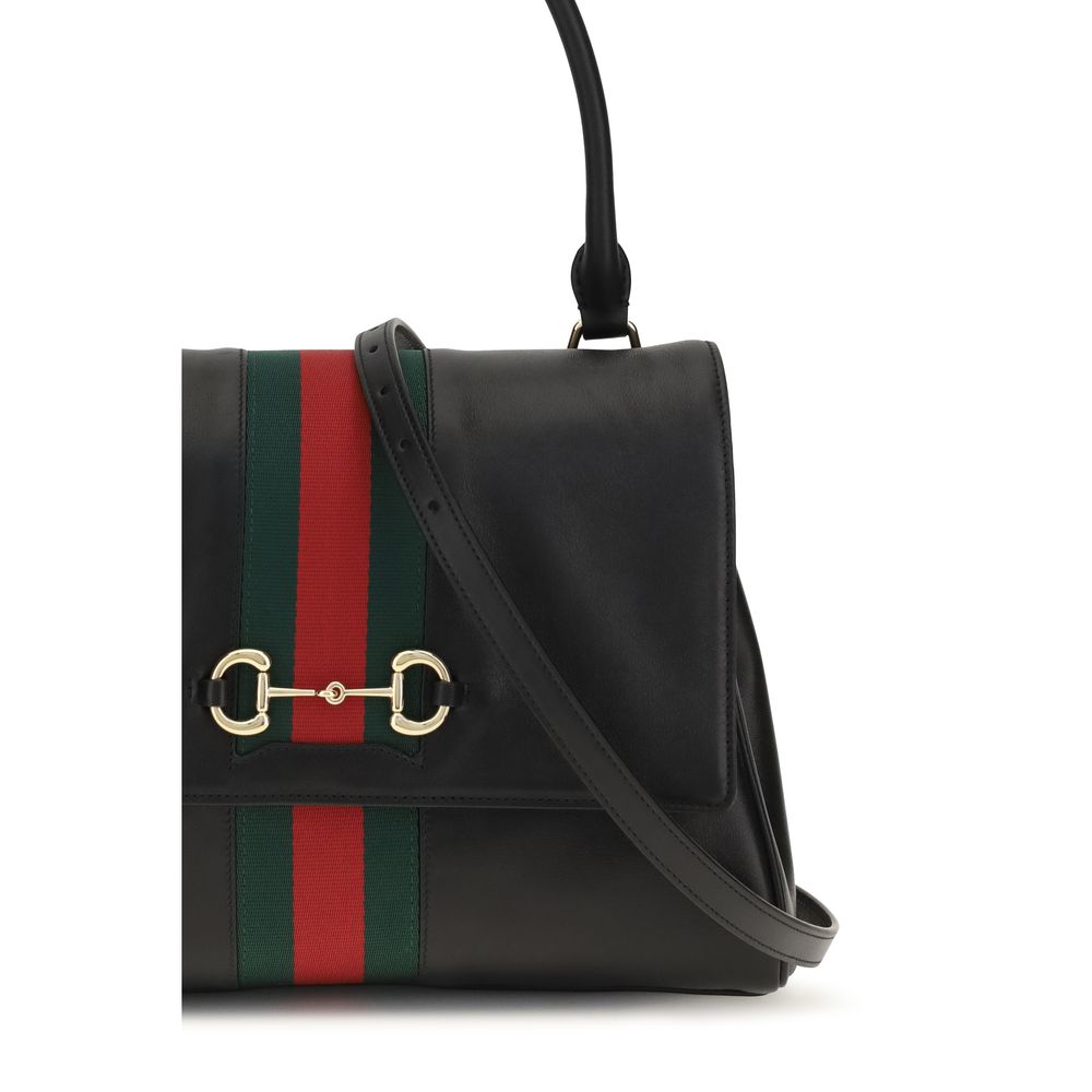 Gucci Paparazzo Leather Top Handle Bag in Black