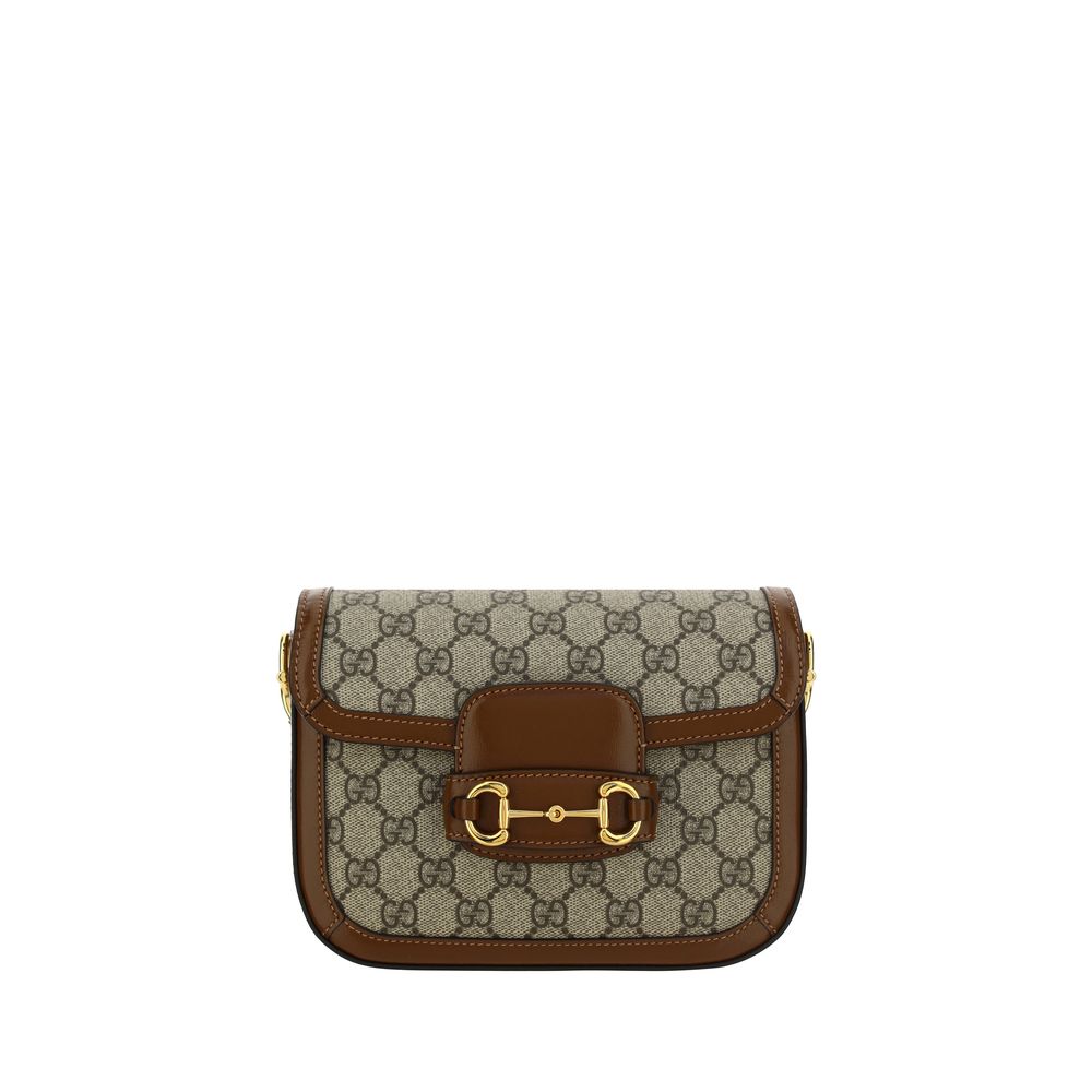 Gucci 1955 Horsebit Mini Shoulder Bag in Beige and Ebony
