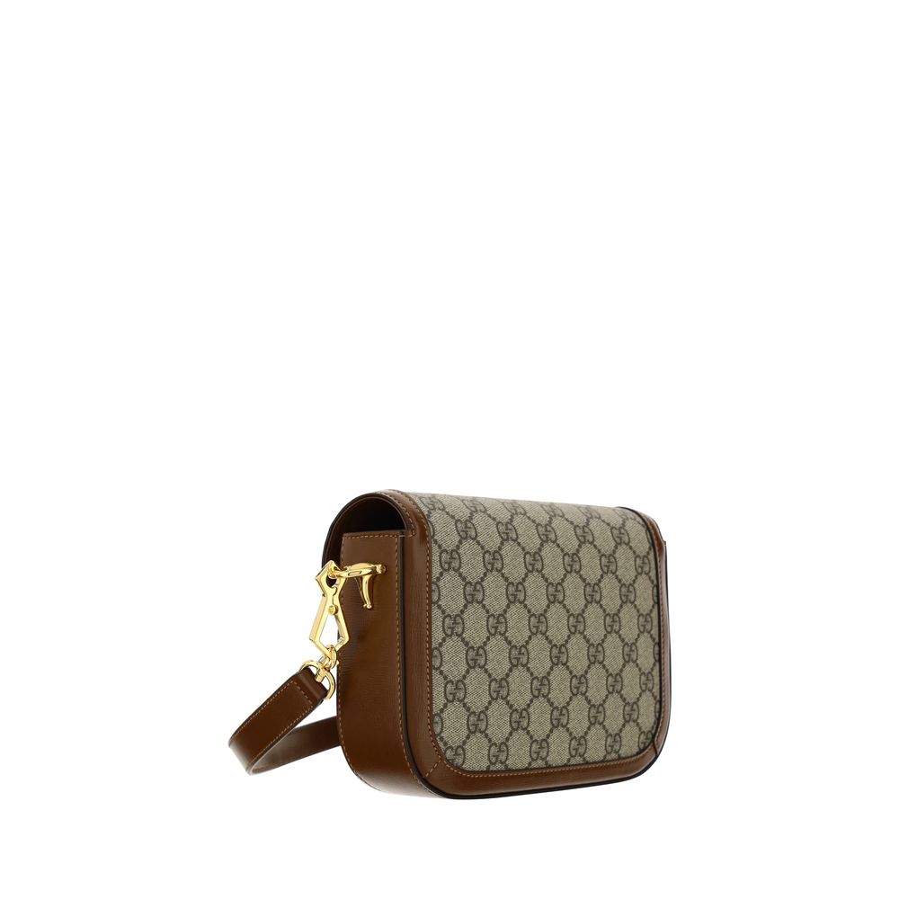 Gucci 1955 Horsebit Mini Shoulder Bag in Beige and Ebony