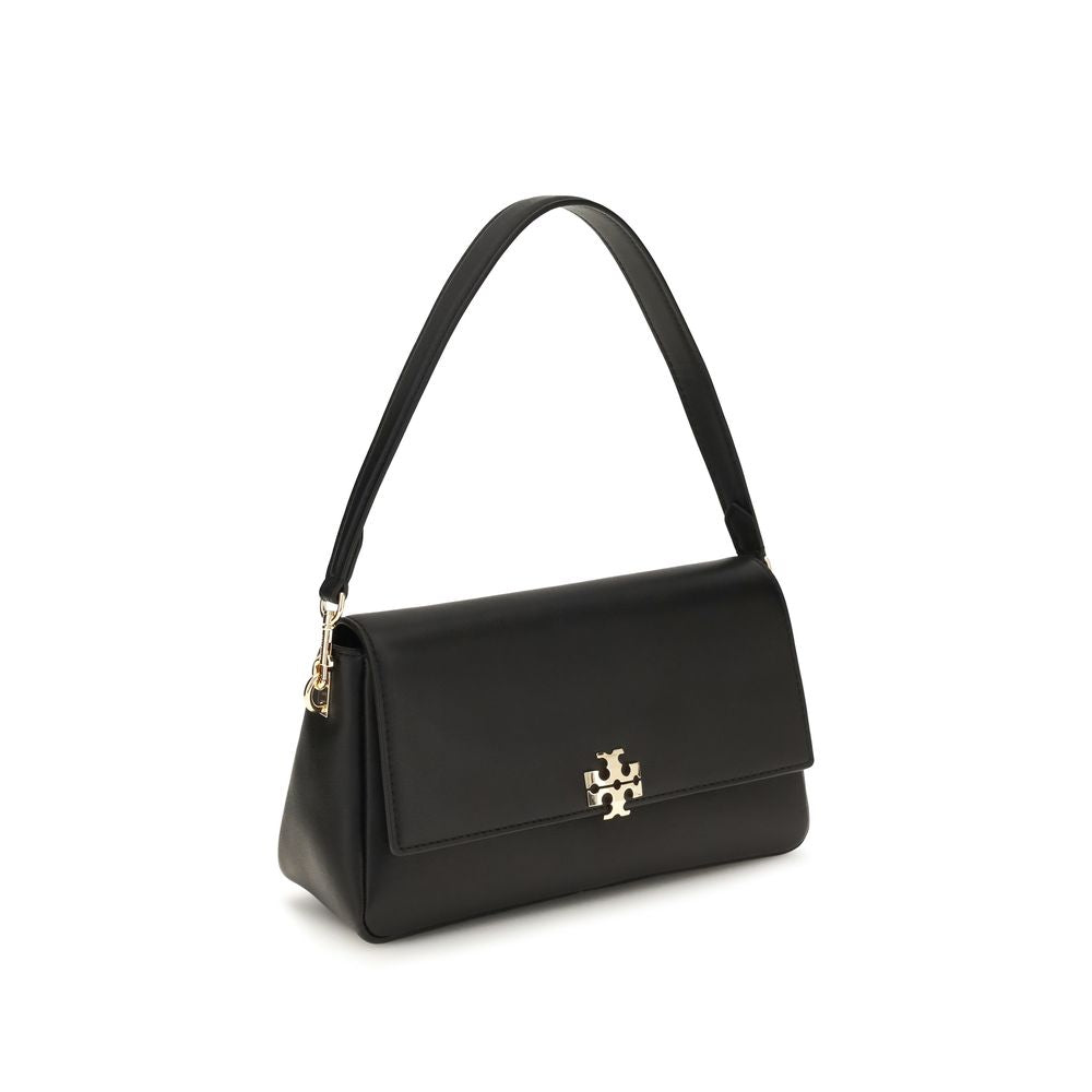 Tory Burch Charlie Small Calf Leather Shoulder Bag Black