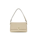 Tory Burch Charlie Small Calf Leather Shoulder Bag Beige