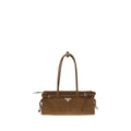 Prada Bonnie Medium Brown Nubuck Leather Handbag