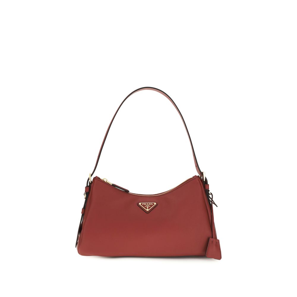Prada Aimée Medium Calf Leather Shoulder Bag Rosso Ancora