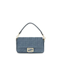 Fendi Baguette Medium Woven Raffia Shoulder Bag Blue
