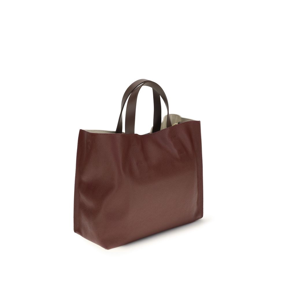Marni Museo Beige Calf Leather Tote Bag