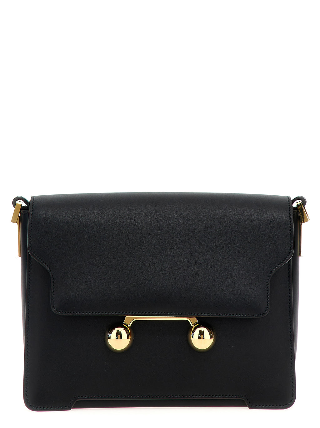 Marni Trunkaroo Medium Calf Leather Shoulder Bag Black
