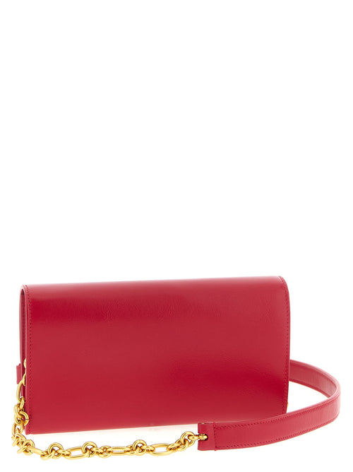 Balmain Shuffle Leather Wallet on Chain Fuchsia