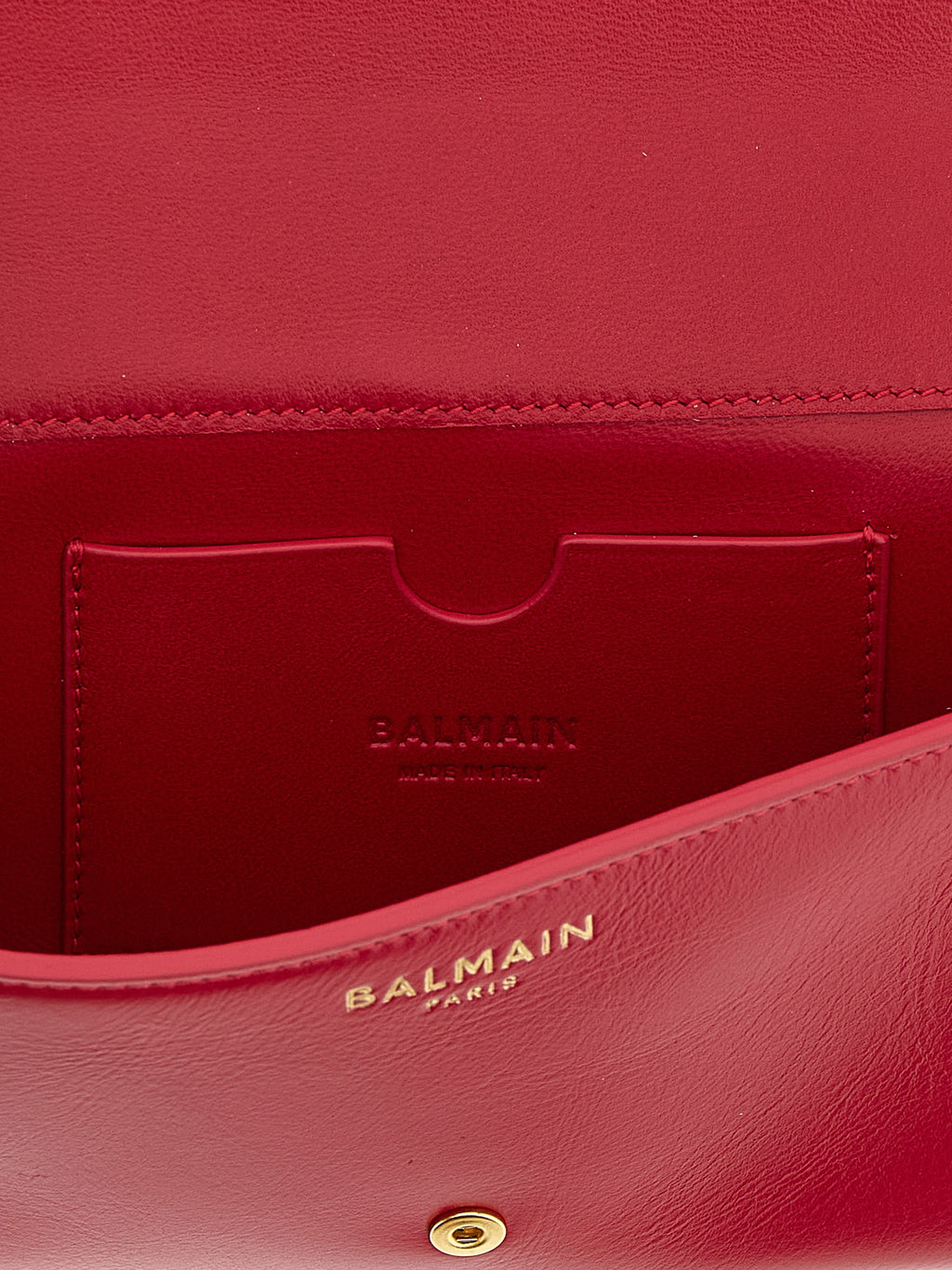 Balmain Shuffle Leather Wallet on Chain Fuchsia
