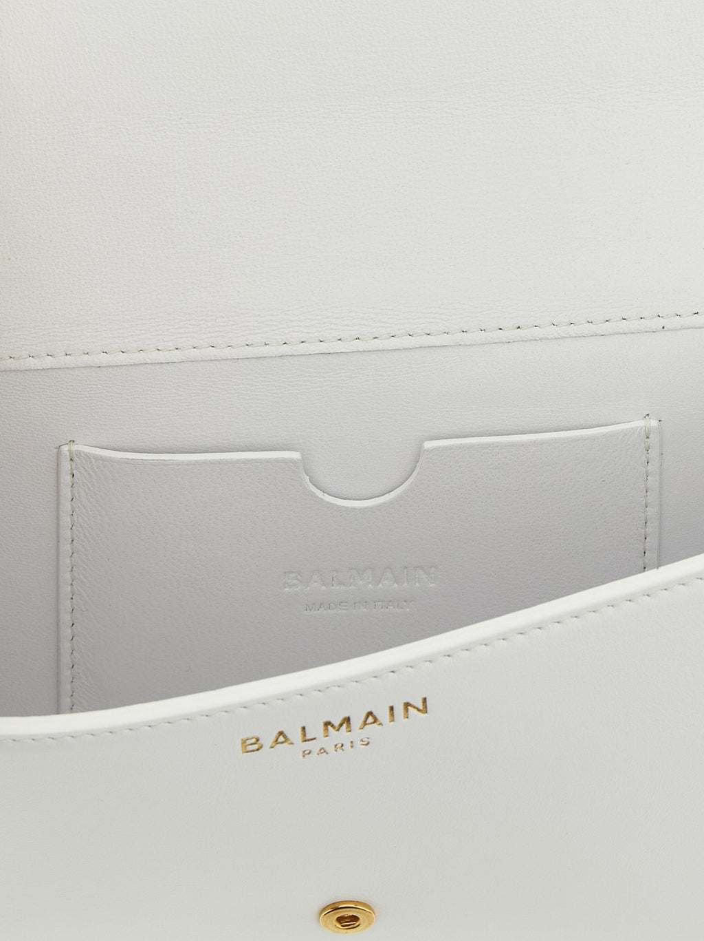 Balmain Shuffle Leather Wallet on Chain White