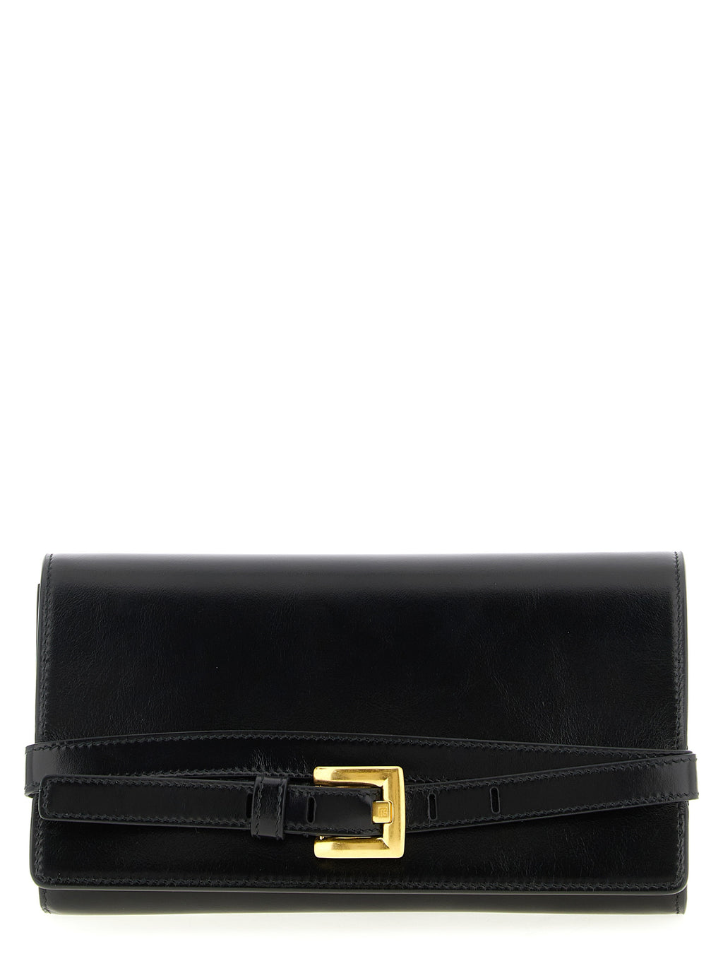 Balmain Shuffle Leather Wallet on Chain Black