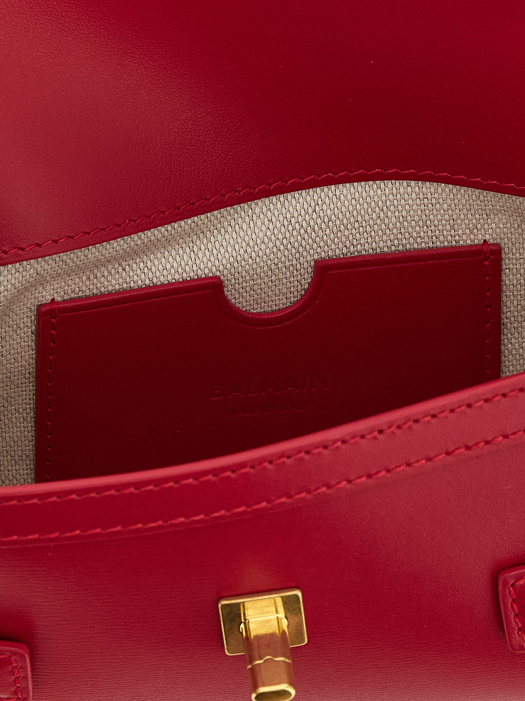 Balmain B-Buzz 23 Leather Wallet on Chain Fuchsia