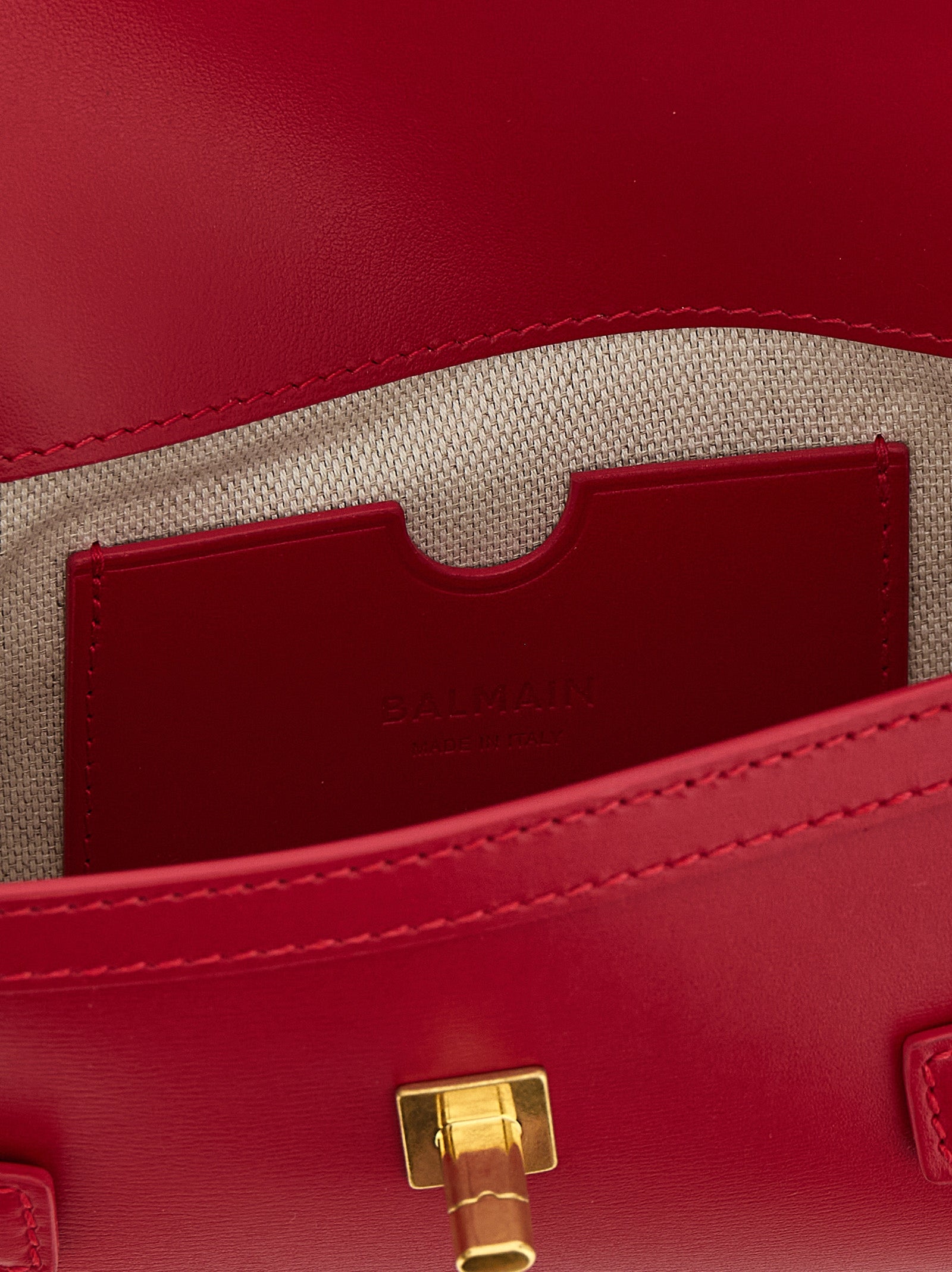 Balmain B-Buzz 23 Leather Wallet on Chain Fuchsia