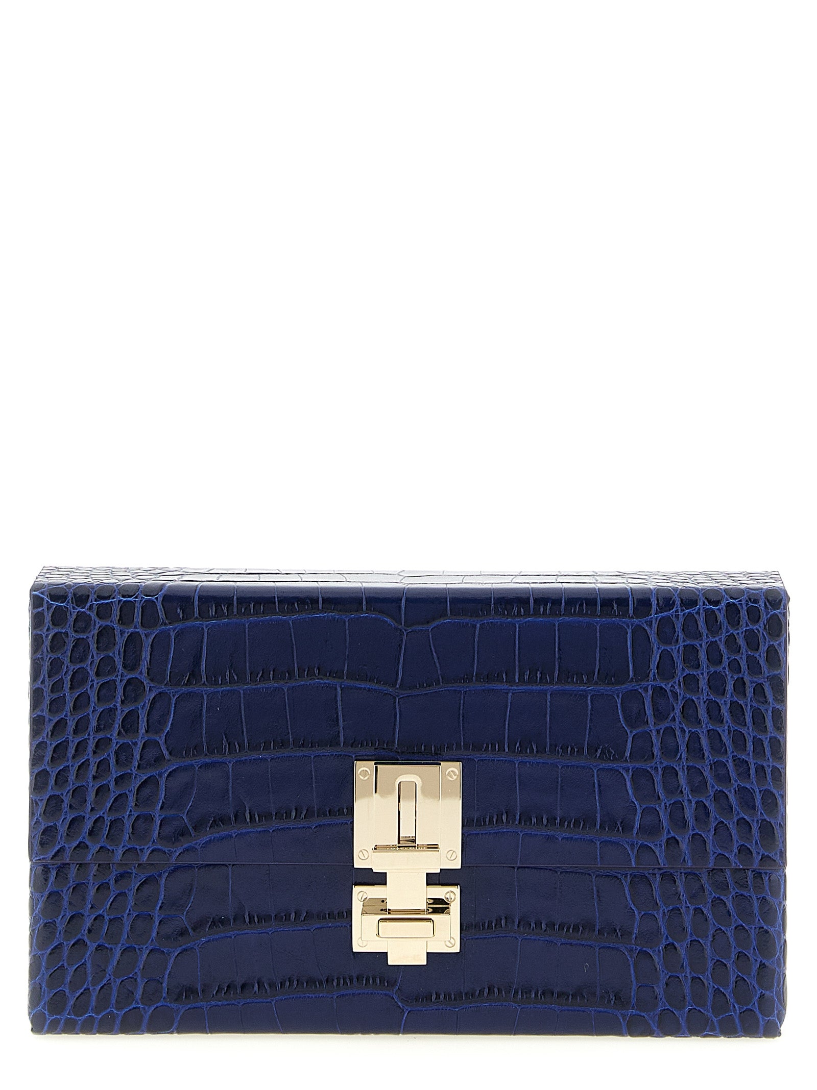 Tom Ford Embossed Leather Clutch Blue