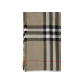 Burberry Check Reversible Wool Silk Scarf Archive Beige