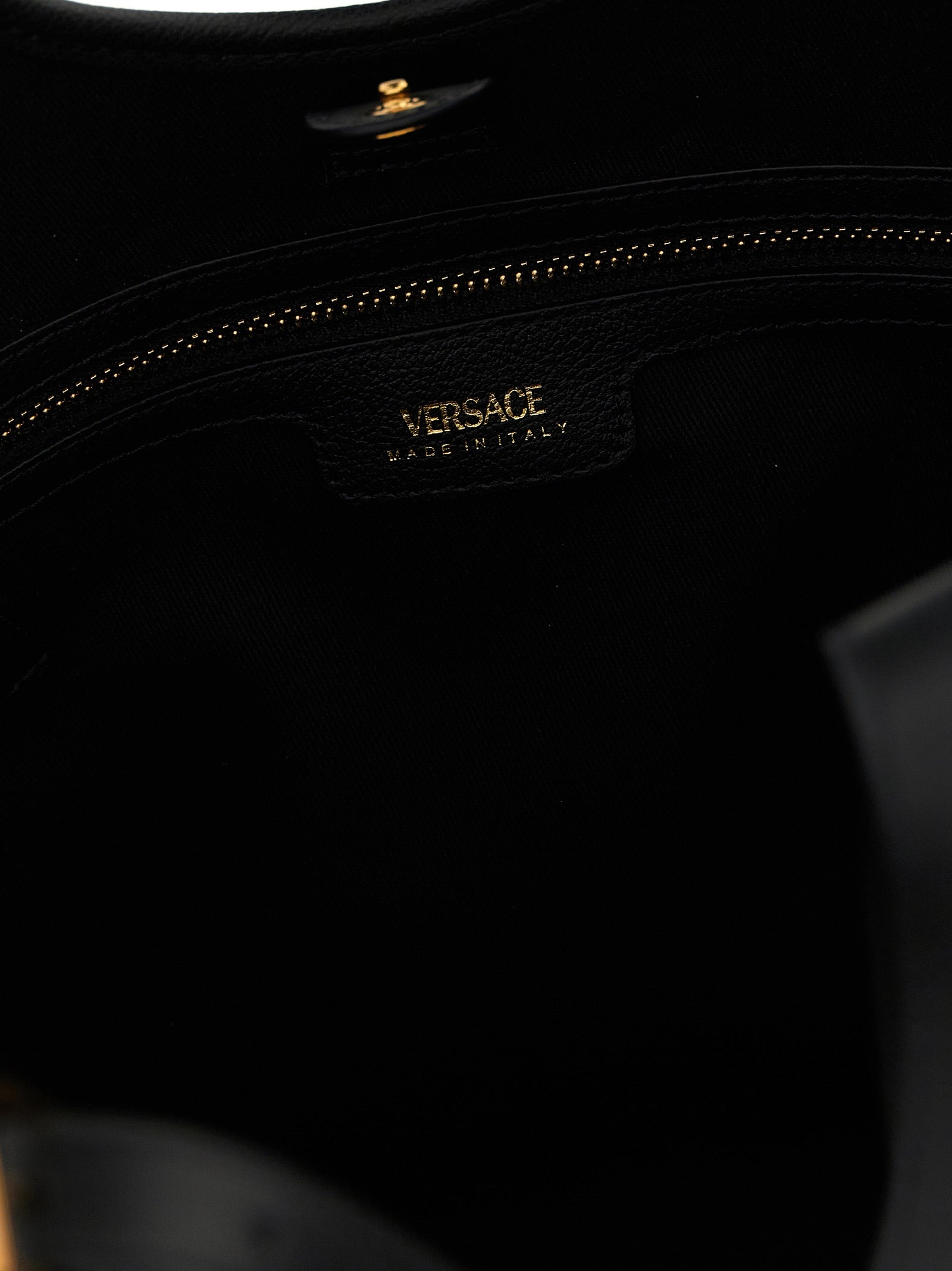 Versace La Medusa Medium Canvas Tote Bag Black