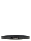 Tom Ford Reversible Python Print Leather Belt Black