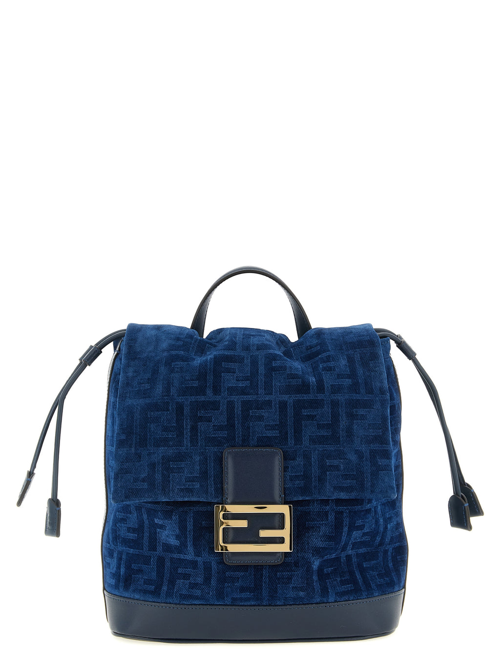 Fendi FF Flocked Denim Backpack Blue