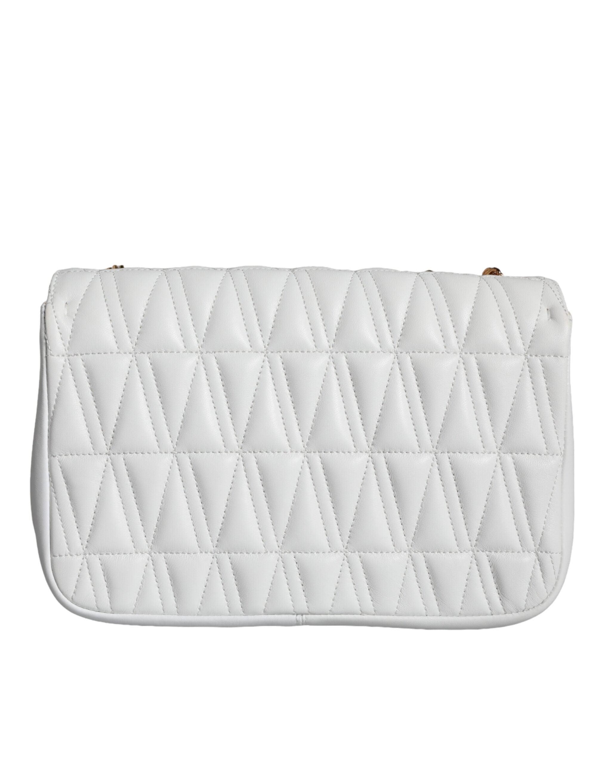Versace Virtus Quilted Crossbody Bag White