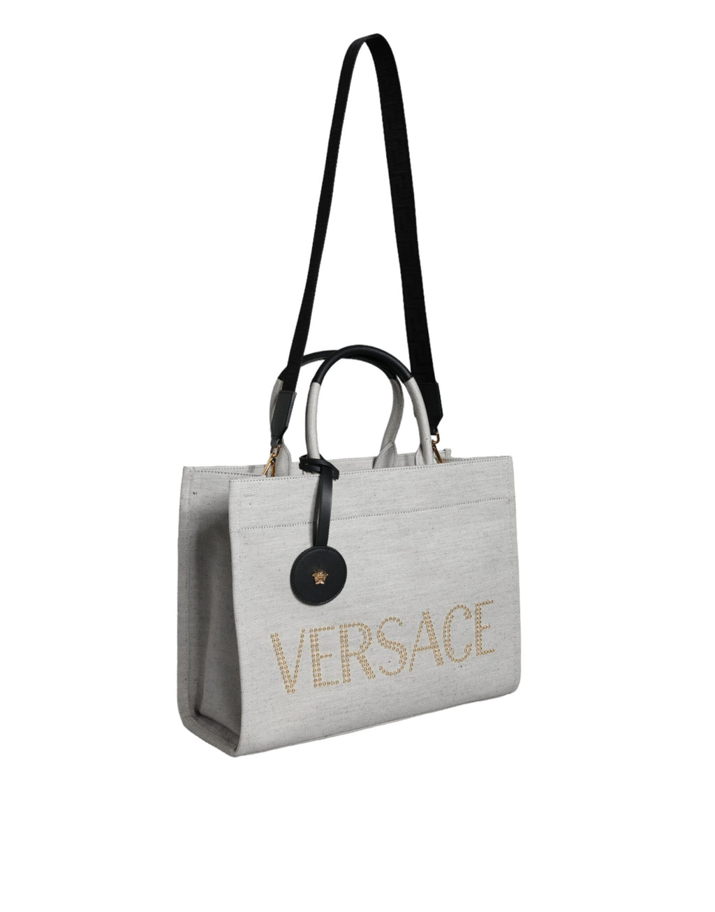 Versace Logo Tote Bag White Black