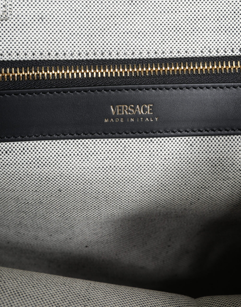 Versace Logo Tote Bag White Black