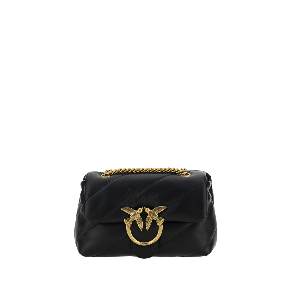 Pinko Love Mini Puff Shoulder Bag Black Quilted Leather