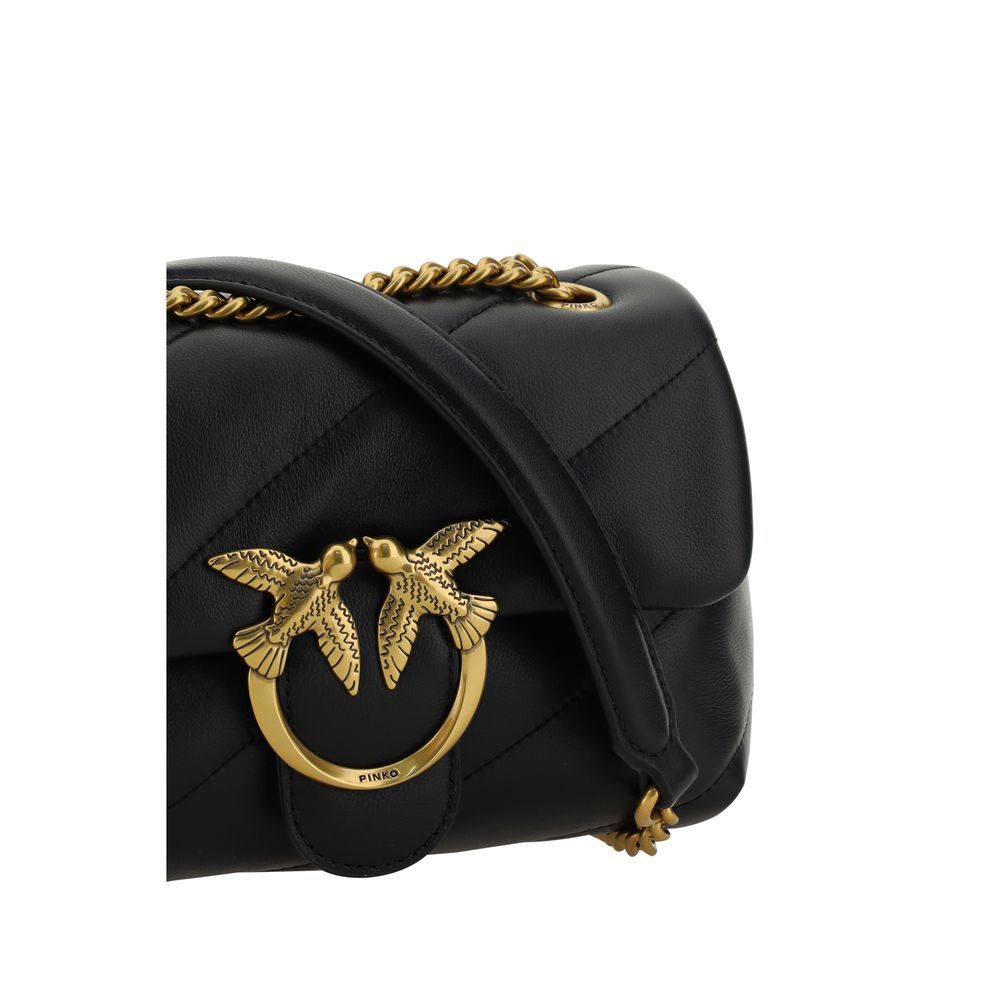Pinko Love Mini Puff Shoulder Bag Black Quilted Leather
