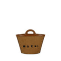 Marni Tropicalia Raffia Bucket Bag in Tobacco