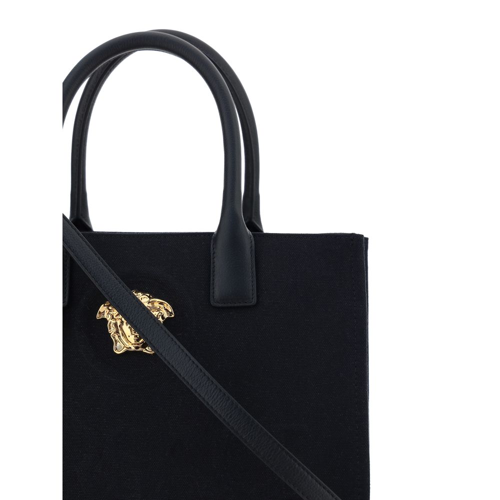 Versace Canvas Tote Shoulder Bag Black