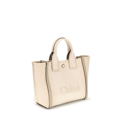 Chloé Carry Small Tote Bag Cotton and Leather