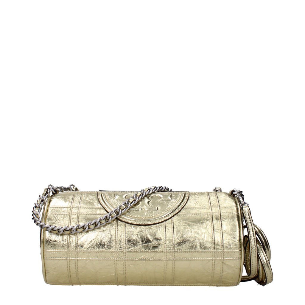 Tory Burch Metallic Leather Shoulder Bag Gold