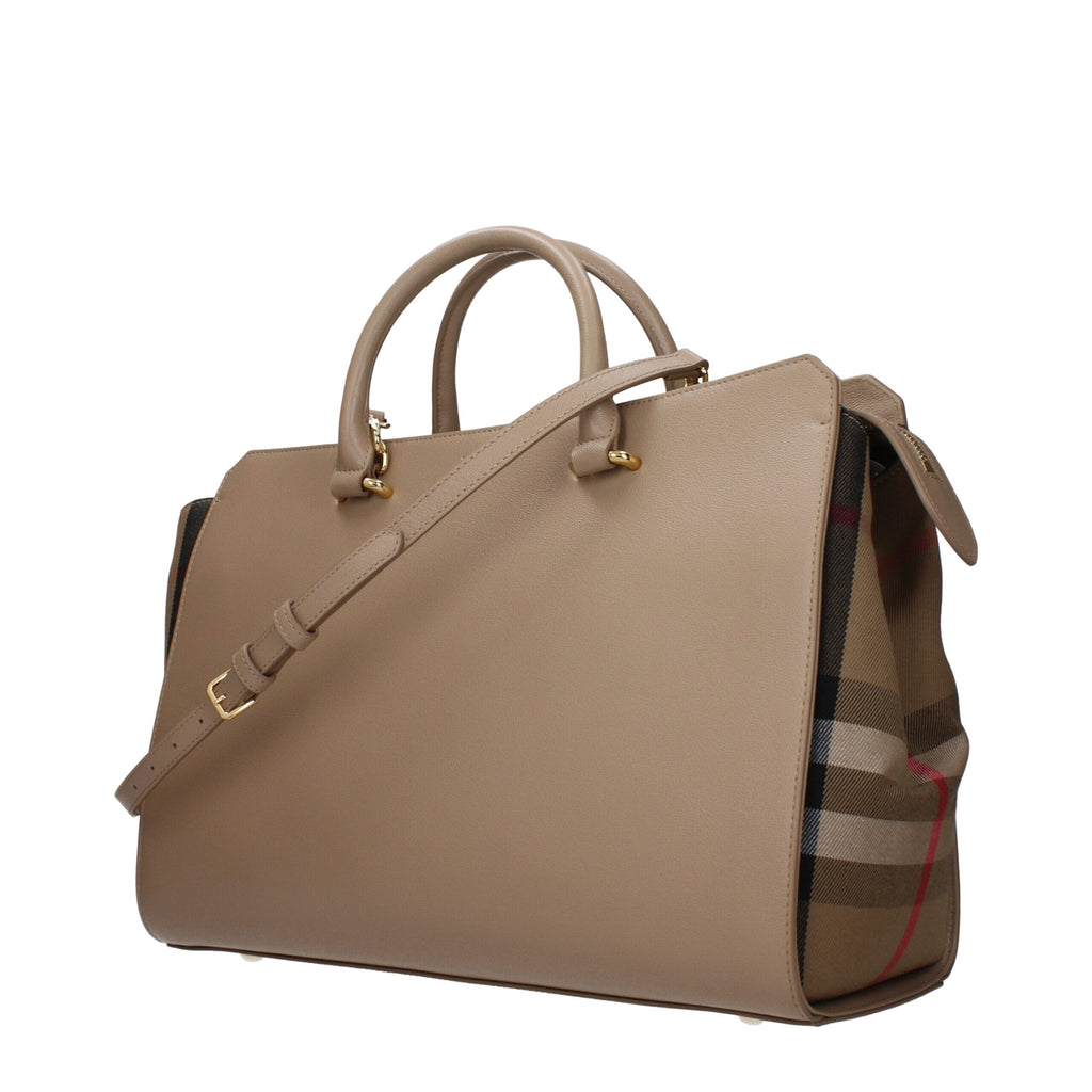 Burberry Medium Leather Tote Bag Beige