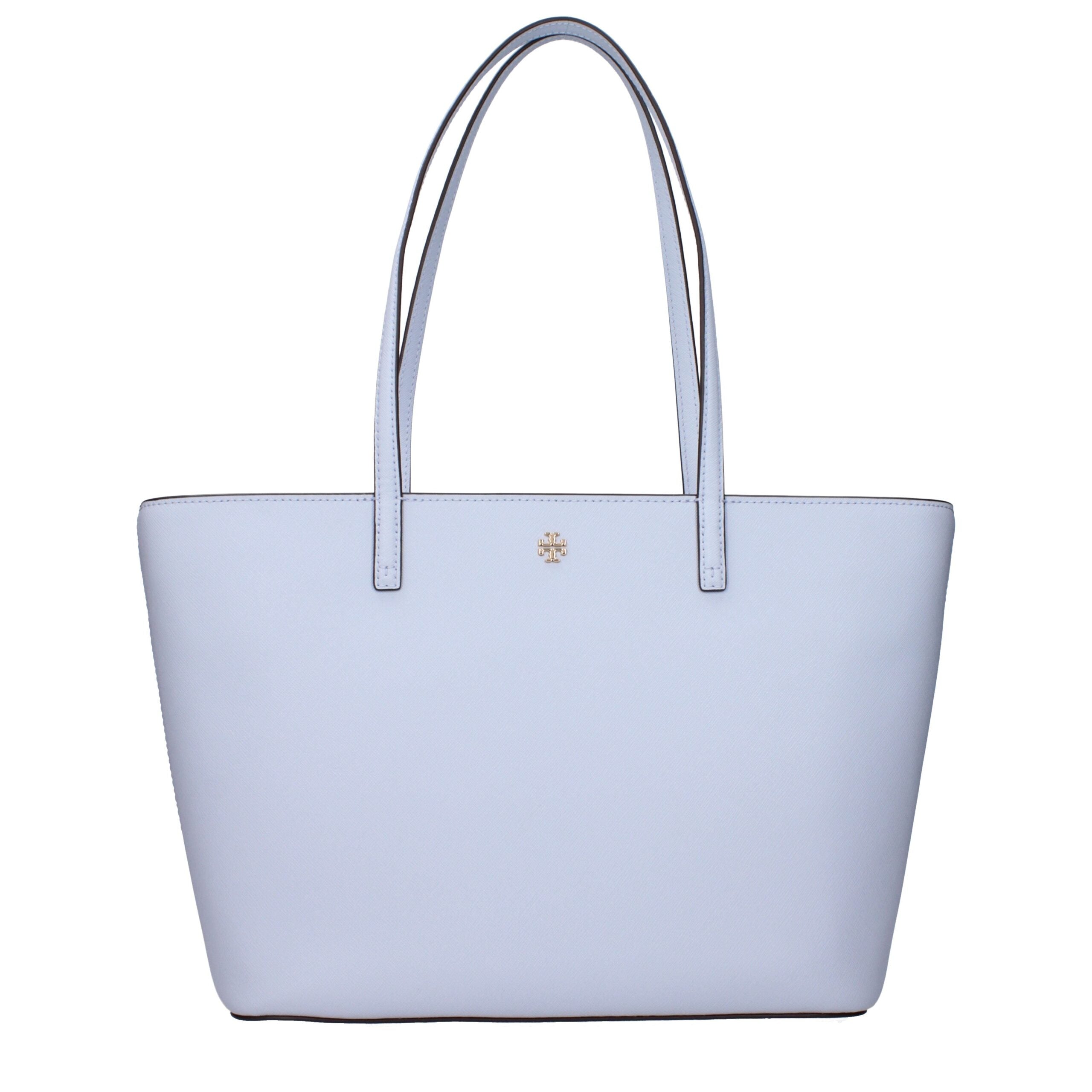 Tory Burch Leather Tote Bag Light Blue