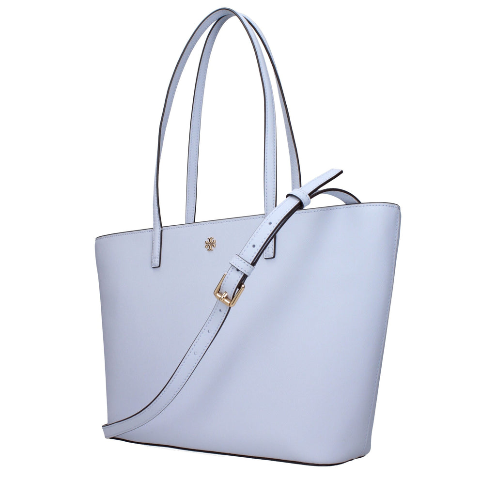 Tory Burch Leather Tote Bag Light Blue