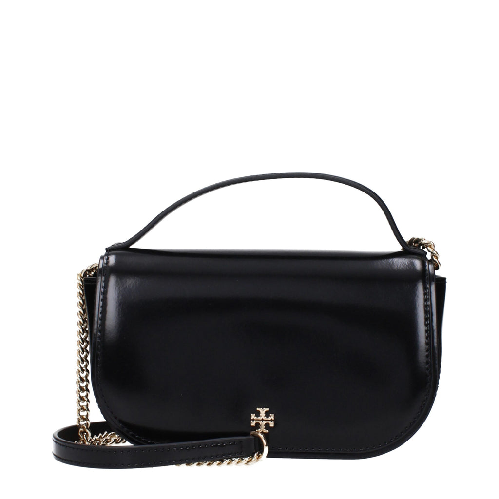 Tory Burch Leather Top Handle Bag Black