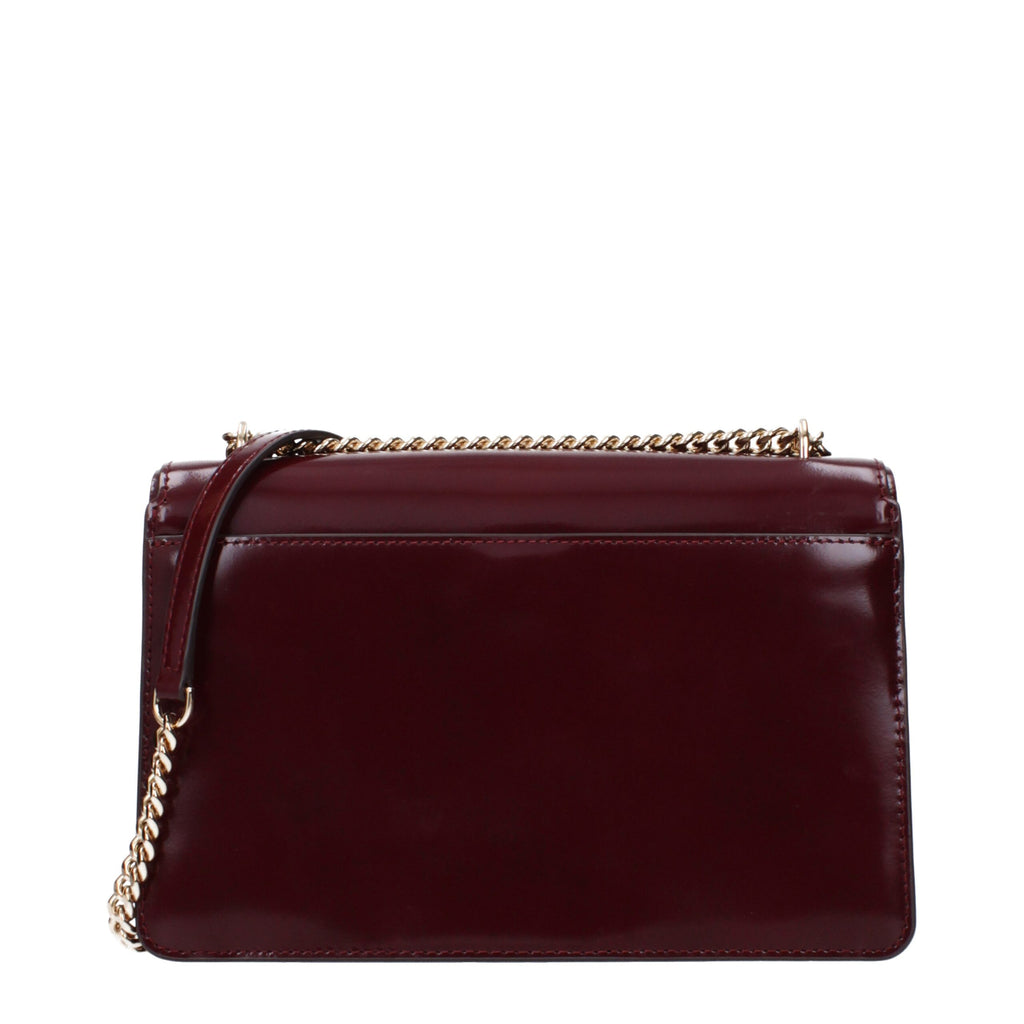 Tory Burch Shoulder Bag Glossy Leather Burgundy