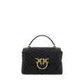 Pinko Love Lady Medium Top Handle Bag Black Quilted Leather