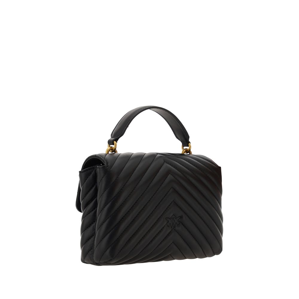 Pinko Love Lady Medium Top Handle Bag Black Quilted Leather