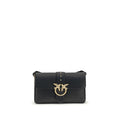 Pinko Love One Medium Shoulder Bag Black Leather