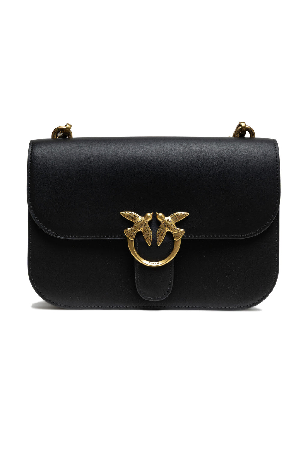 Pinko Love One Mini Shoulder Bag Black Leather
