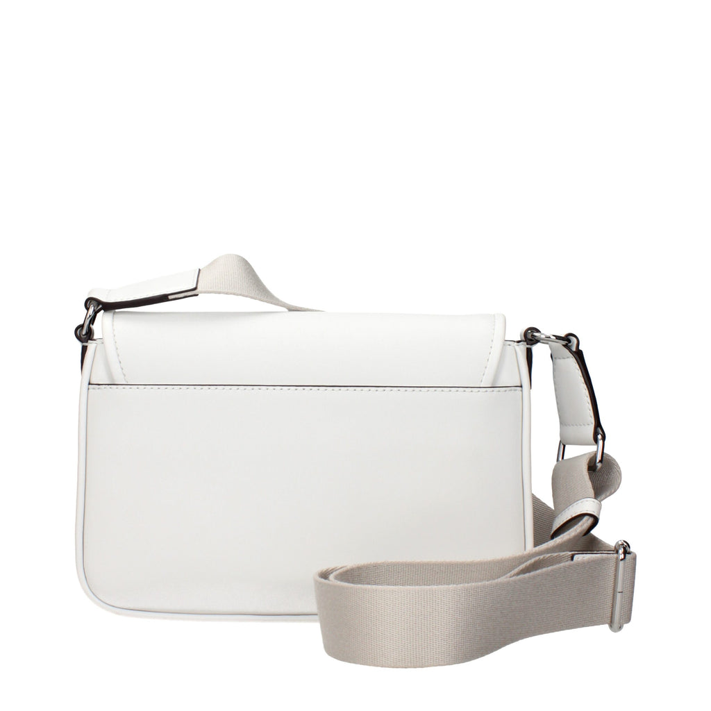 Michael Kors Bradshaw Medium Leather Messenger Bag Optic White