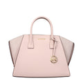 Michael Kors Avril Large Leather and Suede Satchel Powder Blush