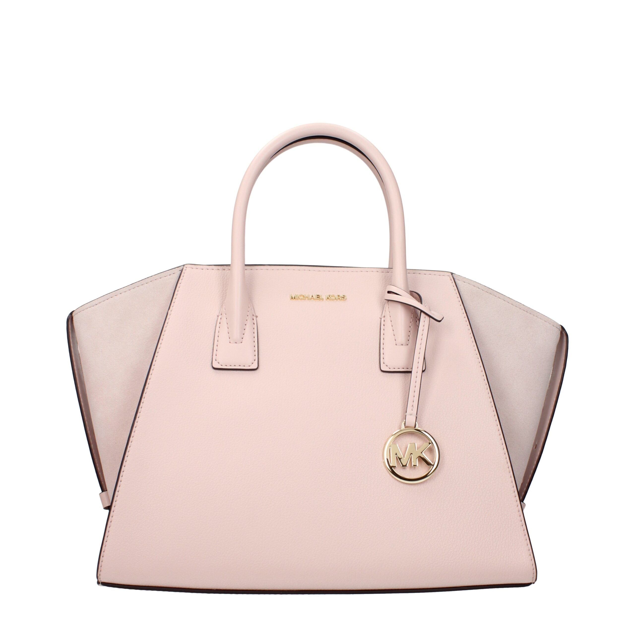 Michael Kors Avril Large Leather and Suede Satchel Powder Blush