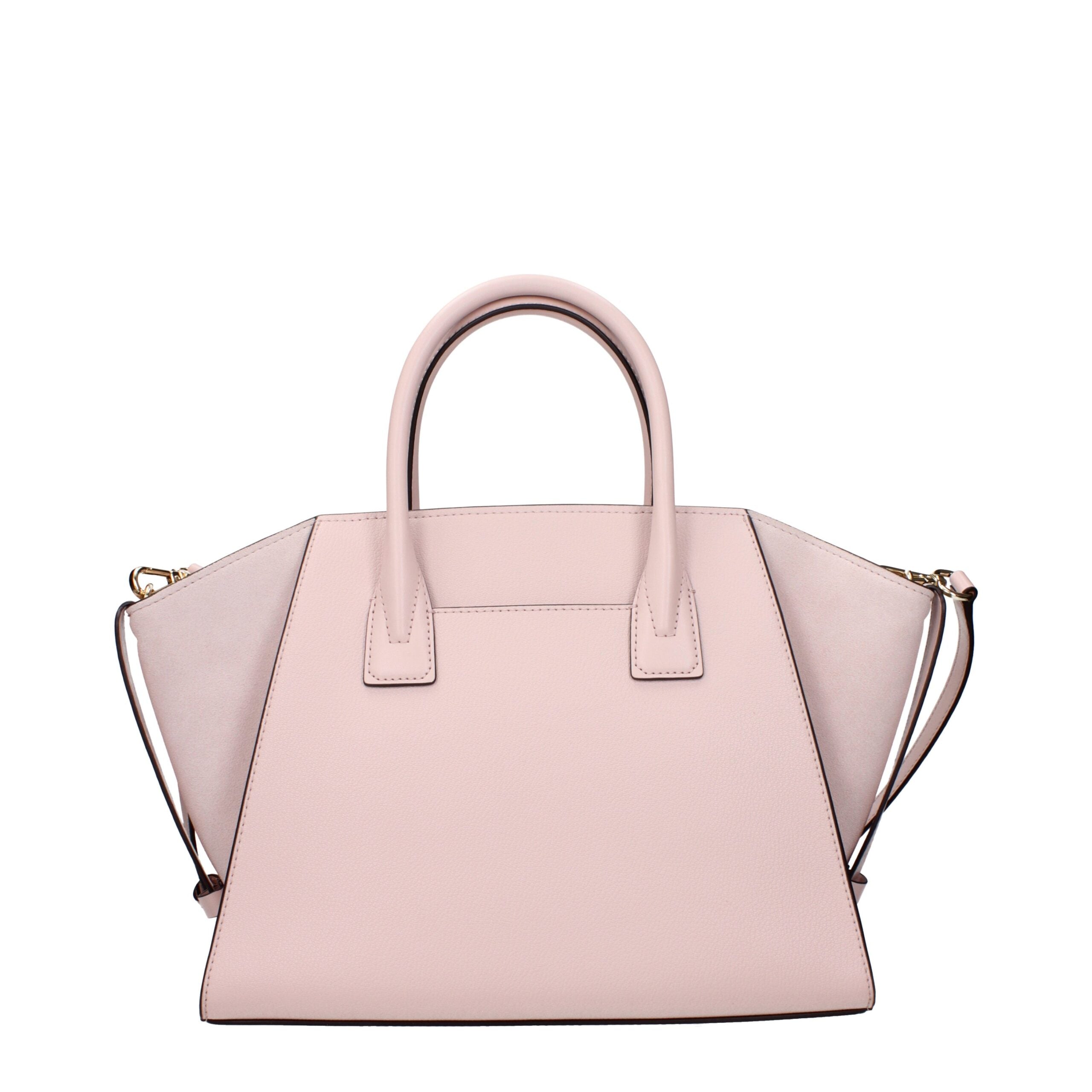Michael Kors Avril Large Leather and Suede Satchel Powder Blush