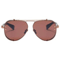 Balmain BPS-125E Aviator Sunglasses Rose Gold Stainless Steel