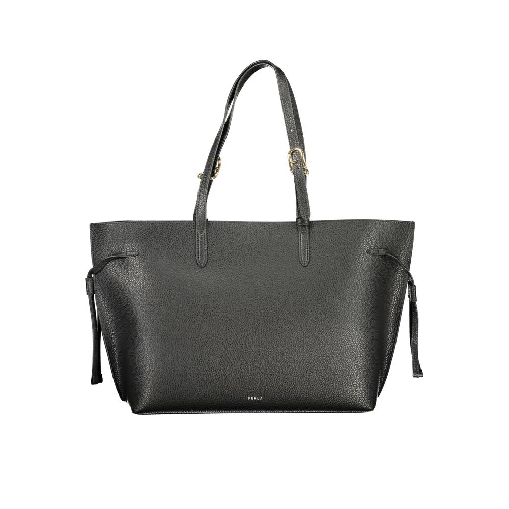 Furla Ava Large Leather Tote Bag in Nero